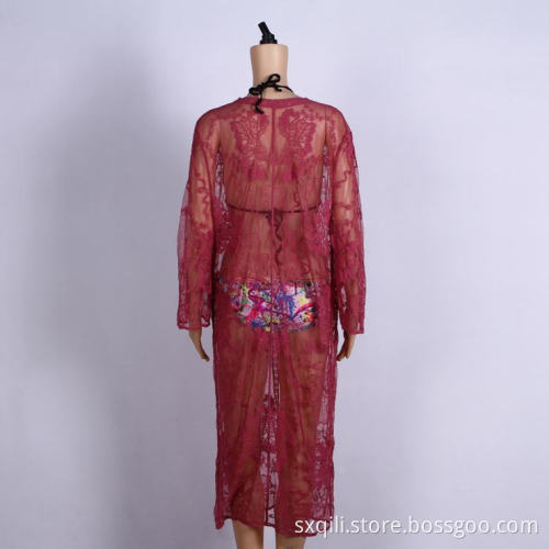 purple embroidered beach cover ups kaftans dress beachwear